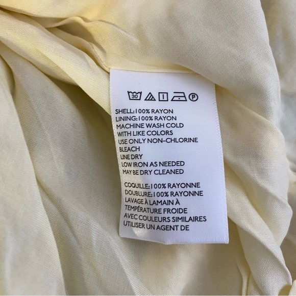 Urban Outfitters Floral Handkerchief Hem Midi Dress Butter Yellow Beige XS NWT - Picture 14 of 16